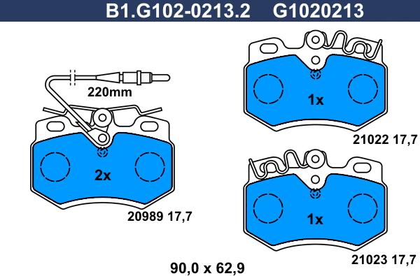 Galfer B1.G102-0213.2 - Brake Pad Set, disc brake autospares.lv