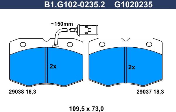 Galfer B1.G102-0235.2 - Brake Pad Set, disc brake autospares.lv