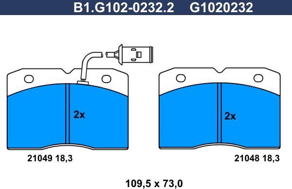 Galfer B1.G102-0232.2 - Brake Pad Set, disc brake autospares.lv