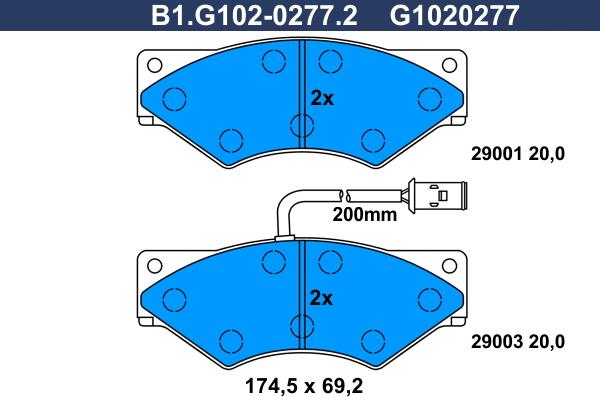 Galfer B1.G102-0277.2 - Brake Pad Set, disc brake autospares.lv