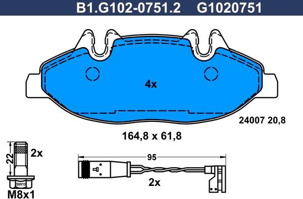 Galfer B1.G102-0751.2 - Brake Pad Set, disc brake autospares.lv