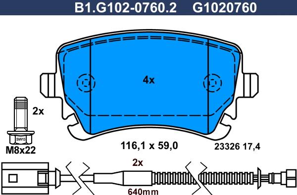 Galfer B1.G102-0760.2 - Brake Pad Set, disc brake autospares.lv