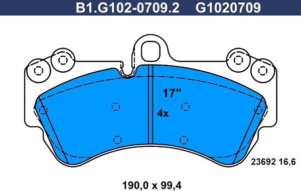 Galfer B1.G102-0709.2 - Brake Pad Set, disc brake autospares.lv