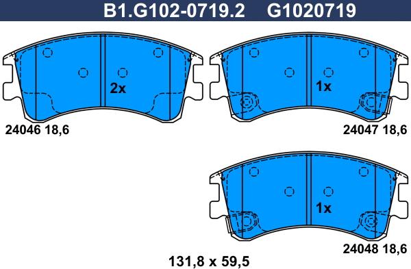 Galfer B1.G102-0719.2 - Brake Pad Set, disc brake autospares.lv