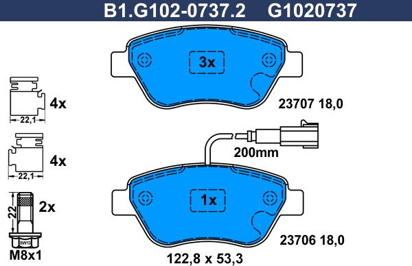 Galfer B1.G102-0737.2 - Brake Pad Set, disc brake autospares.lv