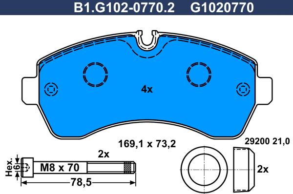 Galfer B1.G102-0770.2 - Brake Pad Set, disc brake autospares.lv