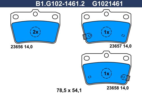 Galfer B1.G102-1461.2 - Brake Pad Set, disc brake autospares.lv