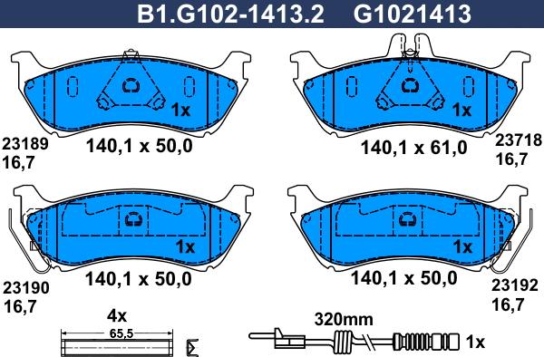 Galfer B1.G102-1413.2 - Brake Pad Set, disc brake autospares.lv