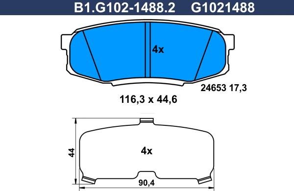 Galfer B1.G102-1488.2 - Brake Pad Set, disc brake autospares.lv