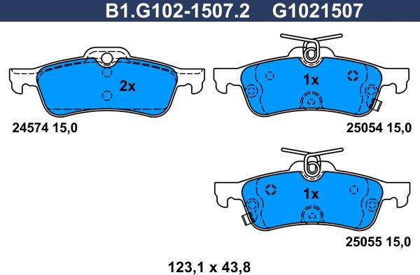 Galfer B1.G102-1507.2 - Brake Pad Set, disc brake autospares.lv