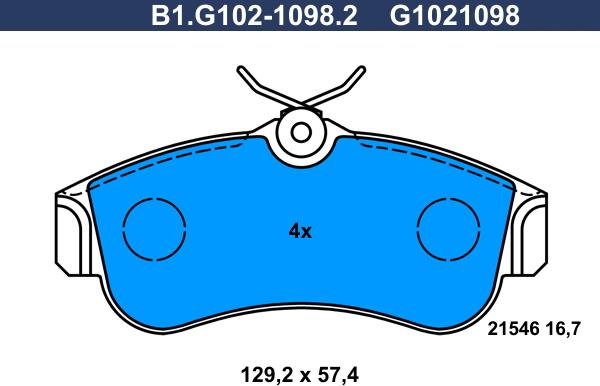 Galfer B1.G102-1098.2 - Brake Pad Set, disc brake autospares.lv