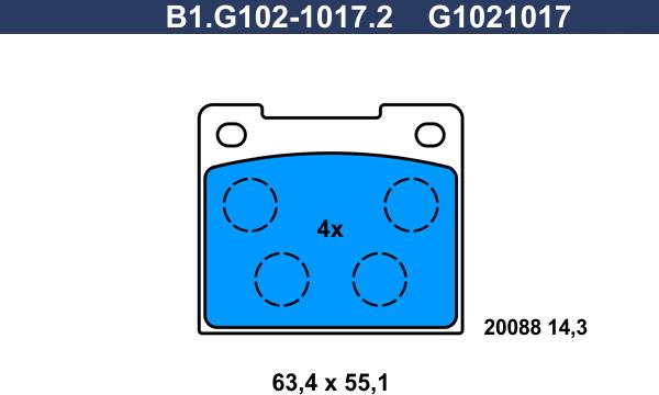 Galfer B1.G102-1017.2 - Brake Pad Set, disc brake autospares.lv