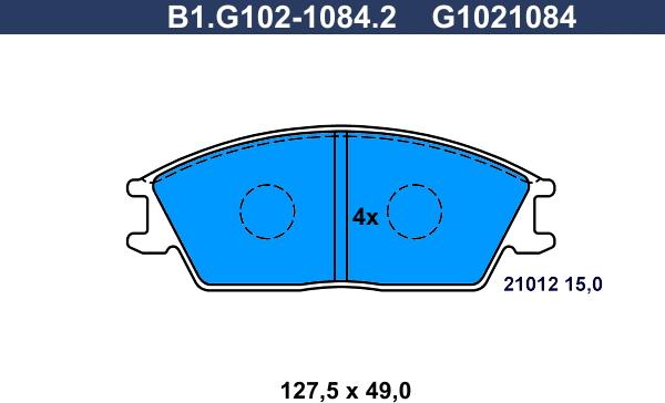Galfer B1.G102-1084.2 - Brake Pad Set, disc brake autospares.lv