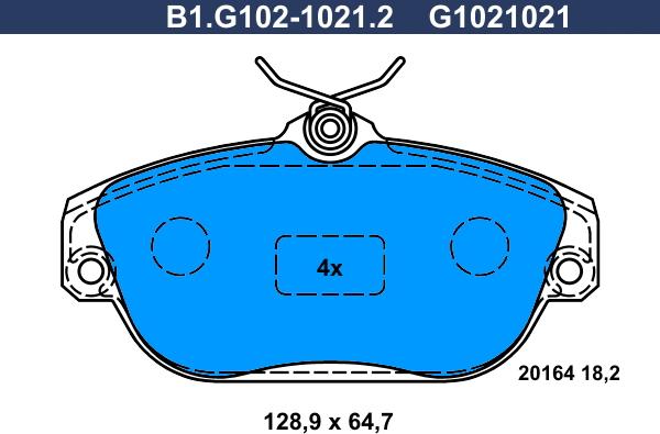 Galfer B1.G102-1021.2 - Brake Pad Set, disc brake autospares.lv