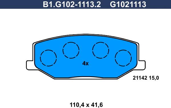 Galfer B1.G102-1113.2 - Brake Pad Set, disc brake autospares.lv