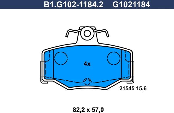 Galfer B1.G102-1184.2 - Brake Pad Set, disc brake autospares.lv
