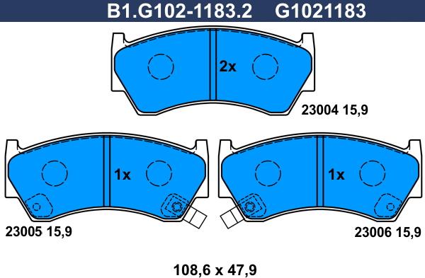 Galfer B1.G102-1183.2 - Brake Pad Set, disc brake autospares.lv