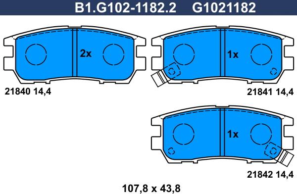 Galfer B1.G102-1182.2 - Brake Pad Set, disc brake autospares.lv