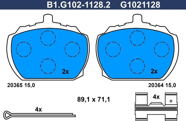 Galfer B1.G102-1128.2 - Brake Pad Set, disc brake autospares.lv