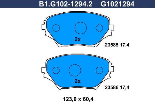 Galfer B1.G102-1294.2 - Brake Pad Set, disc brake autospares.lv