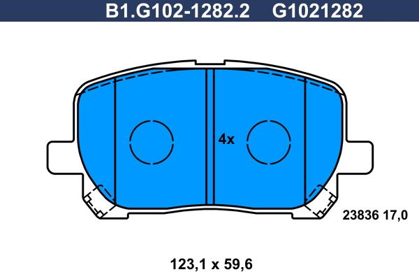 Galfer B1.G102-1282.2 - Brake Pad Set, disc brake autospares.lv