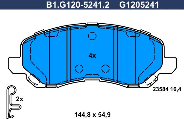 Galfer B1.G120-5241.2 - Brake Pad Set, disc brake autospares.lv