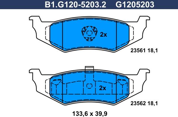 Galfer B1.G120-5203.2 - Brake Pad Set, disc brake autospares.lv