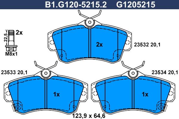 Galfer B1.G120-5215.2 - Brake Pad Set, disc brake autospares.lv