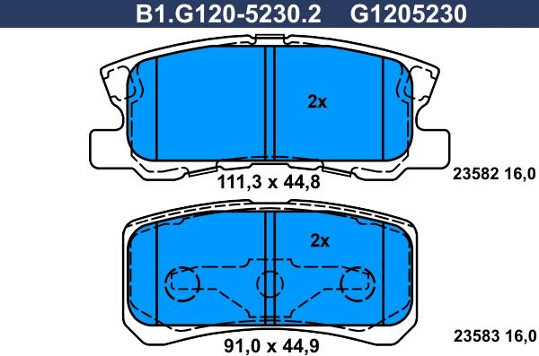 Galfer B1.G120-5230.2 - Brake Pad Set, disc brake autospares.lv