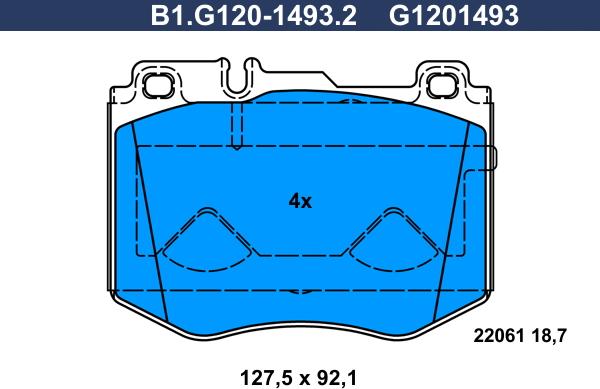 Galfer B1.G120-1493.2 - Brake Pad Set, disc brake autospares.lv