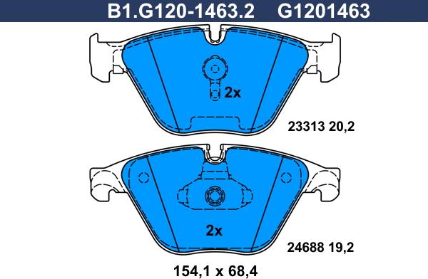 Galfer B1.G120-1463.2 - Brake Pad Set, disc brake autospares.lv