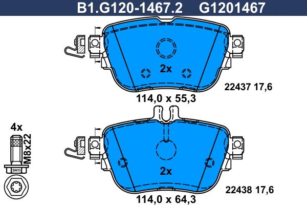 Galfer B1G12014672 - Brake Pad Set, disc brake autospares.lv