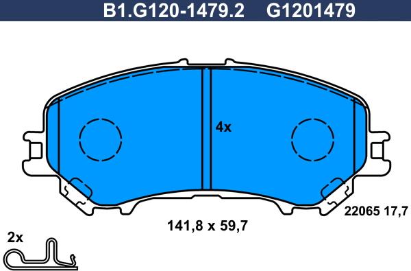 Galfer B1.G120-1479.2 - Brake Pad Set, disc brake autospares.lv