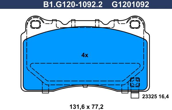 Galfer B1.G120-1092.2 - Brake Pad Set, disc brake autospares.lv