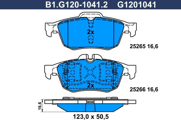 Galfer B1.G120-1041.2 - Brake Pad Set, disc brake autospares.lv