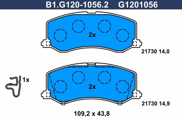 Galfer B1.G120-1056.2 - Brake Pad Set, disc brake autospares.lv