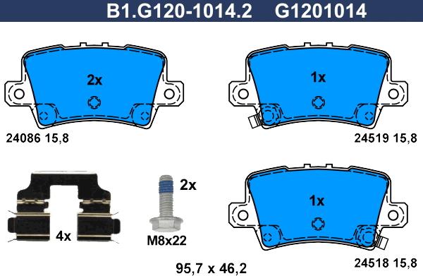 Galfer B1.G120-1014.2 - Brake Pad Set, disc brake autospares.lv