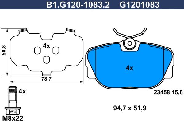 Galfer B1.G120-1083.2 - Brake Pad Set, disc brake autospares.lv