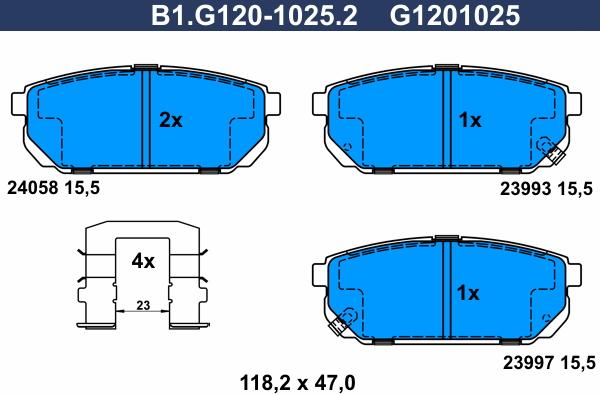 Galfer B1.G120-1025.2 - Brake Pad Set, disc brake autospares.lv