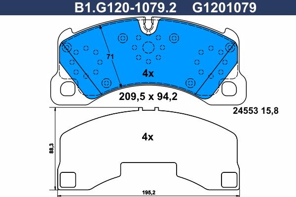 Galfer B1.G120-1079.2 - Brake Pad Set, disc brake autospares.lv