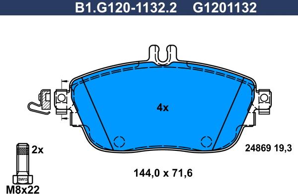 Galfer B1.G120-1132.2 - Brake Pad Set, disc brake autospares.lv