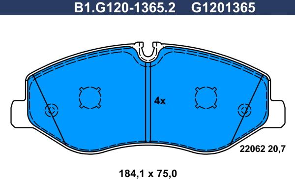 Galfer B1.G120-1365.2 - Brake Pad Set, disc brake autospares.lv