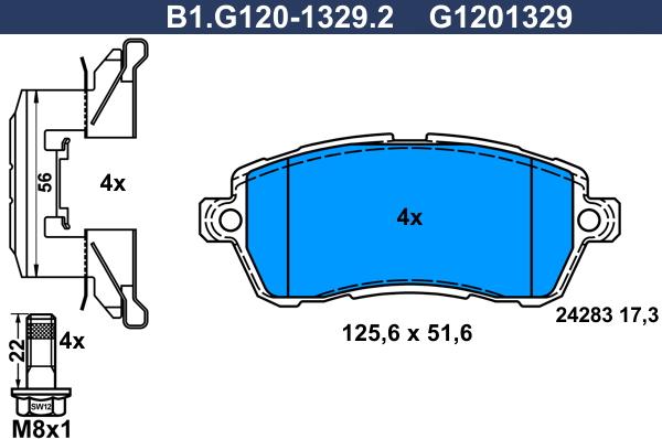 Galfer B1.G120-1329.2 - Brake Pad Set, disc brake autospares.lv