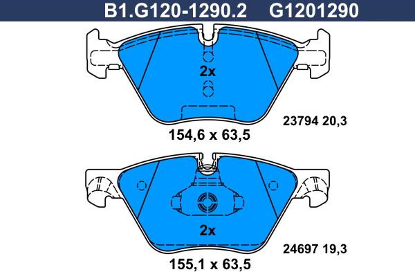 Galfer B1.G120-1290.2 - Brake Pad Set, disc brake autospares.lv