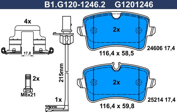 Galfer B1.G120-1246.2 - Brake Pad Set, disc brake autospares.lv