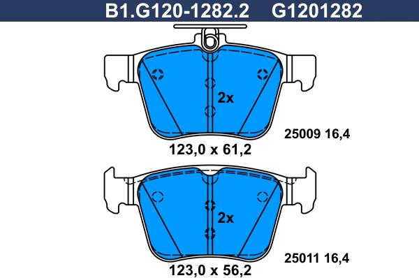 Galfer B1.G120-1282.2 - Brake Pad Set, disc brake autospares.lv