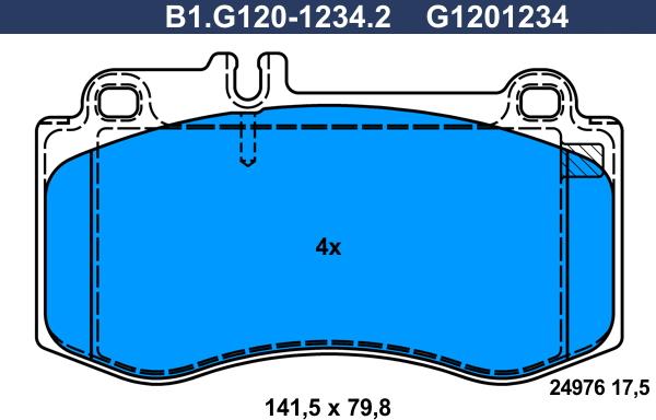 Galfer B1.G120-1234.2 - Brake Pad Set, disc brake autospares.lv