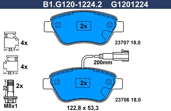 Galfer B1.G120-1224.2 - Brake Pad Set, disc brake autospares.lv