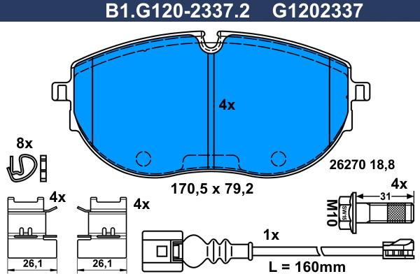 Galfer B1.G120-2337.2 - Brake Pad Set, disc brake autospares.lv