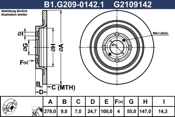 Galfer B1.G209-0142.1 - Brake Disc autospares.lv